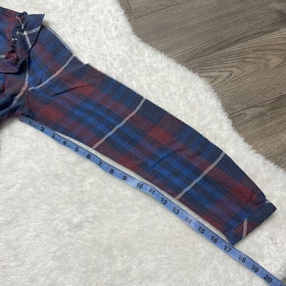 Cloth & Stone Dress Tunic Ruffled Size XS Long sleeve Plaid Buttons - Picture 7 of 8